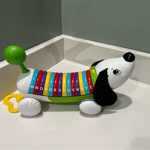 Alphabet Pup Dog Pull Along Musical Learning Toy Green LeapFrog  Works